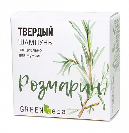 Шампунь твёрдый для мужчин "Розмарин" Green Era, 55 г