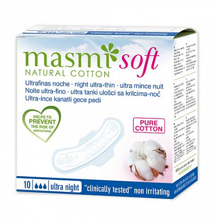 Прокладки ультратонкие "Soft", ночные Masmi, 10 шт