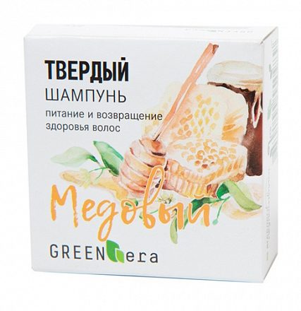 Шампунь твёрдый "Медовый", восстанавливающий Green Era, 55 г