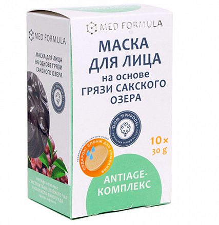 Маска для лица "AntiAge-комплекс", эффект лифтинга + спонж Мануфактура Дом природы, 300 г